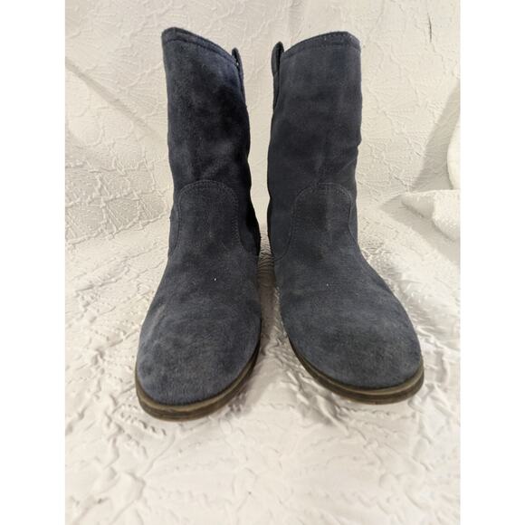 MOSSIMO! DOVE GRAY GENUINE SUEDE LEATHER BOHO CHIC SLIP-ON LOW HEEL BOOTS! SZ 8M - Picture 5 of 10